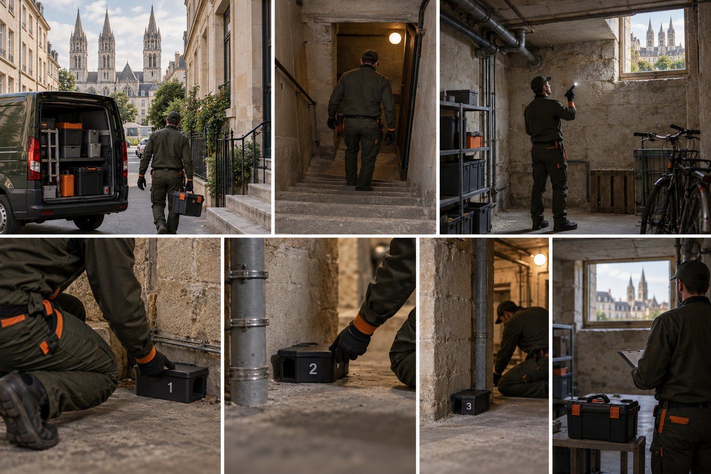 Déroulement d'une dératisation à Caen